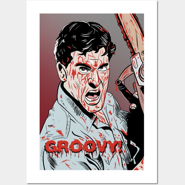 Ash - Evil Dead Wall Art by Black Snow Comics